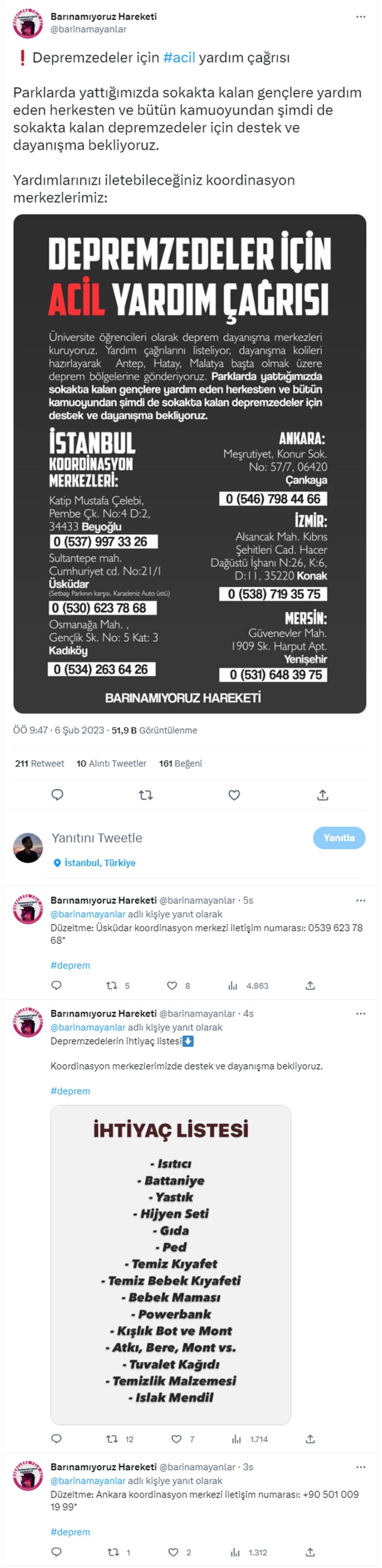 Deprem bölgesine yardım kampanyası başladı! İşte bölgede en çok ihtiyaç duyulan malzemeler ve yardım yapılacak adresler 23